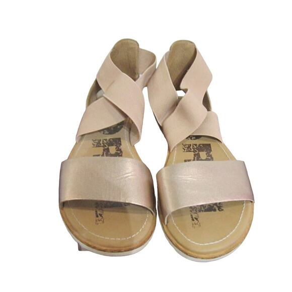 Sorel Gold Ella Ankle Sandals Sz 9 - Picture 2 of 7